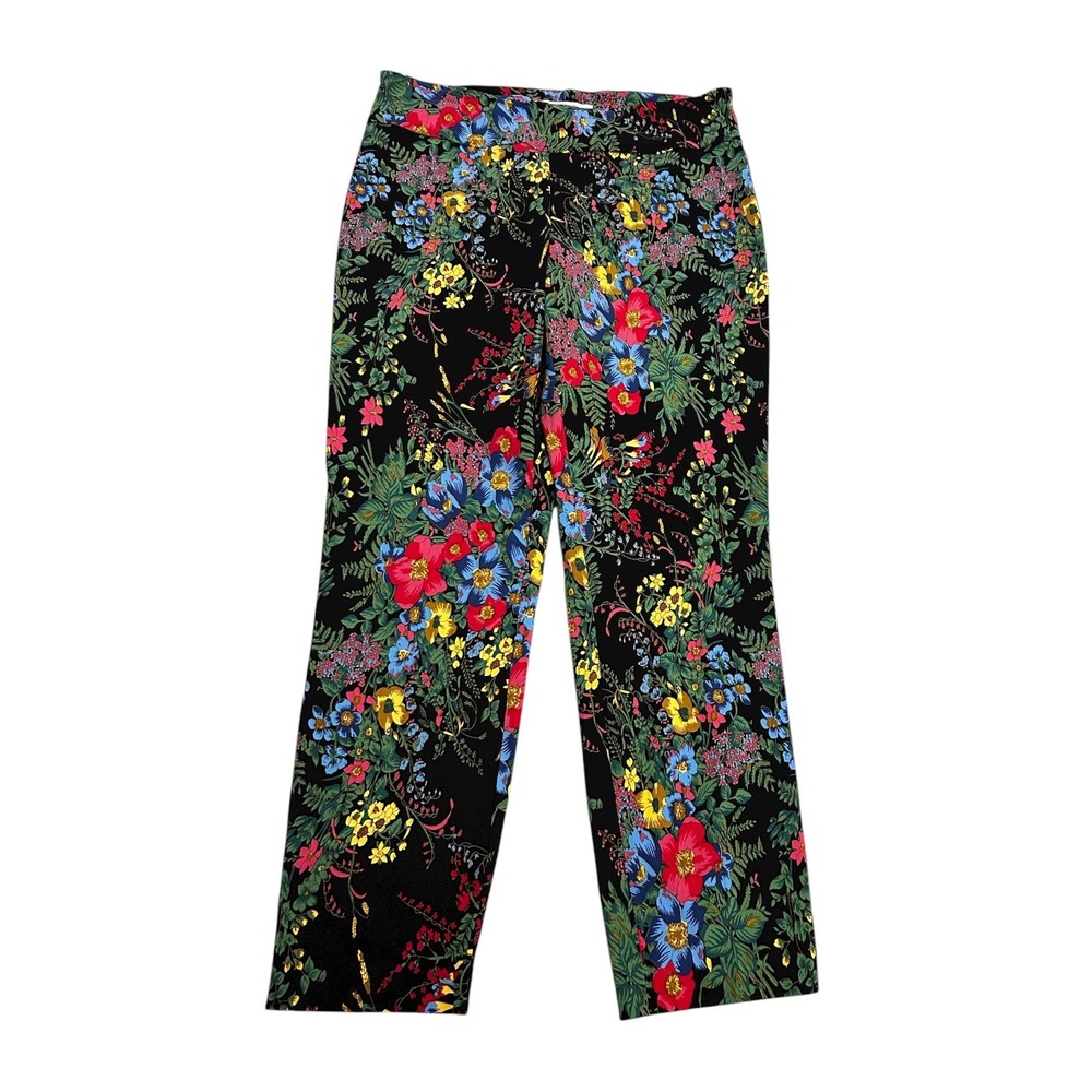 Innovare Floral Pull-on Pants Jeans Black Size 12